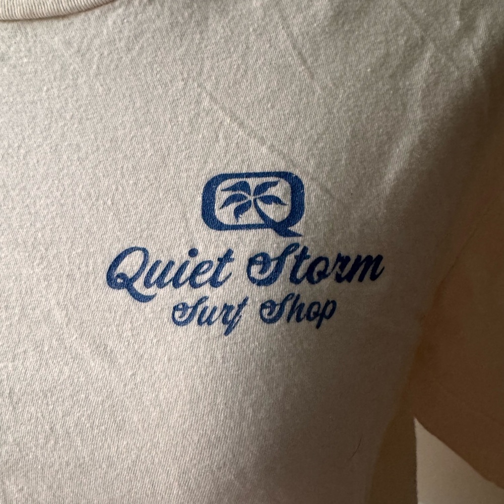 Gildan Quiet Storm Cream Myrtle Beach Surf Shop 100% Cotton T Shirt Size L - Picture 5 of 8